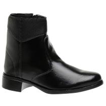 Botinha Coturno Feminina Lisa Com Zíper Preto e Marrom (SL6031) Botinha Coturno Feminina Lisa Com Zíper Preto e Marrom (SL6031)