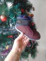 Botinha de elástico e tiras autocolantes Klin bebê Vinho/Marinho Ref.: Cravinho Casual - 166