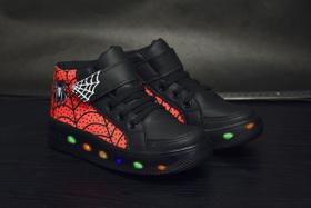 Botinha De Led Led Masculino Aranha Meninos Estilo Barato Calce Facil