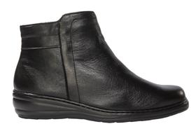 Botinha Fem em Couro Mestiço Preto- Cod 5972