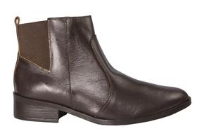 Botinha Feminina Cano Baixo em Couro Café - Cód 301350