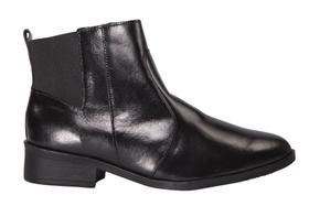 Botinha Feminina Cano Baixo em Couro Preta - Cód 301350