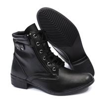 Botinha Feminina Urban WSHOES Sintético Prime Sola Saltinho Fechamento Cadarço Envio Já