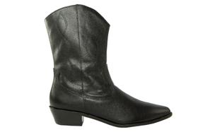 Botinha Feminina Western Cano Médio em Couro Preto - Cód 62503