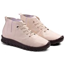 Botinha Feminino Casual Macio Leve Confortável Com Cadarço Sola Reta Bota Feminina 400