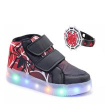 Botinha Infantil Com Luzinha de Led Tenis Masculino do Aranha Criança