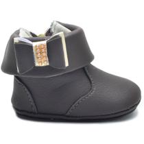 Botinha Kids Bebê Luxo Cafe Com Laço Ziper na lateral Botinha Kids Bebê Luxo Cafe Com Laço Ziper na lateral