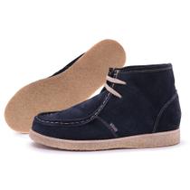 Botinha London Style Marinho Com Sola Crepe E Couro Camurça. Botinha London Style Marinho Com Sola Crepe E Couro Camurça.