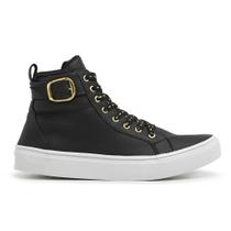 Botinha Sneaker Fivela Feminina Cano Baixo Preto Botinha Sneaker Fivela Feminina Cano Baixo Preto
