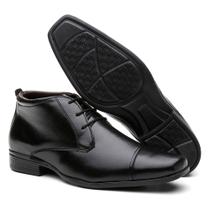 Botinha Social Masculino Cano Médio Preta De amarrar Super Confortável e Estiloso Botinha Social Masculino Cano Médio Preta De amarrar Super Confortável e Estiloso