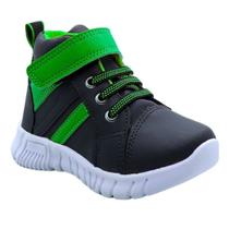 Botinha Tênis Cano Alto Meninos 20 Ao 27 Confortável Botinha Tênis Cano Alto Meninos 20 Ao 27 Confortável