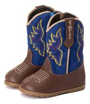 Botinha Texana Masculina Infantil Bebe Cano Longo Azul Ziper Botinha Texana Masculina Infantil Bebe Cano Longo Azul Ziper