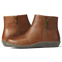 Botins femininos SUEDI, botas planas, botas curtas casuais, botas de caminhada confortáveis para mulheres, marrons, tamanho 7