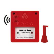 Botoeira Acionador Manual de Alarme Incêndio com Sirene 12V - Segurimax