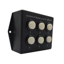 Botoeira Botão Comando Motor Portão Fechadura 6 Botoes NA com Fio