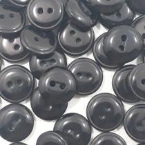 Botões 2 Furos Brilhante Plástico ABS Preto 12mm 44148 Botão colorido para confecção camisas e artesantos