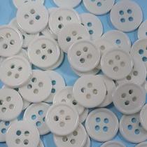 Botões 4 Furos Brilhante Plástico ABS Branco 11mm 44156 Botão Alfaiataria para confecção roupas e artesanato Botões 4 Furos Brilhante Plástico ABS Branco 11mm 44156 Botão Alfaiataria para confecção roupas e artesanato