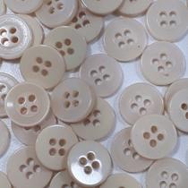 Botões 4 Furos Brilhante Plástico ABS Creme 9mm 44192 Botão colorido para confecção camisas e vestidos