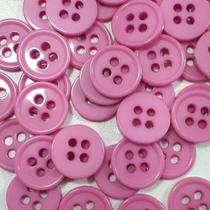 Botões 4 Furos Brilhante Plástico ABS Rosa 11mm 44188 Botão criativo para blusas e uniformes