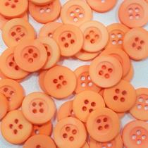 Botões 4 Furos Fosco Plástico ABS Laranja Neon 12mm 44198 Botao criativo para confecção artesanatos e camisas