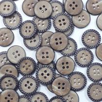 Botões 4 Furos Fosco Plástico ABS Marrom 13mm 44117 Botao criativo para confecção artesanatos e roupas