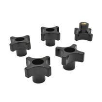 Botões BIG HORN 19716B-5PK de 4 pontas, rosca 1/4-20, pacote com 5