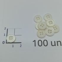 Botões Branco 11mm 4 Furos SemiBrilho 50Un 100Un 200Un vestidos uniformes casacos blazer Botão 1189