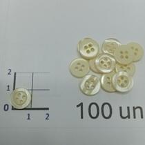 Botões Creme Perolado 11mm 4 Furos Brilho Perolado 50Un 100Un 200Un vestidos uniformes casacos blazer Botão 44947 Botões Creme Perolado 11mm 4 Furos Brilho Perolado 50Un 100Un 200Un vestidos uniformes casacos blazer Botão 44947