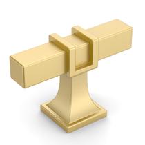 Botões de gabinete Amerdeco, ouro escovado, retângulo de 37 mm, pacote com 10