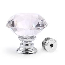 Botões de gabinete CZC HOME Vidro de cristal transparente de 30 mm 10 unidades
