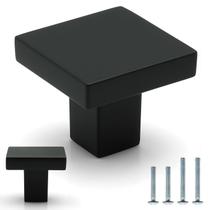 Botões de gabinete FURFITT, preto fosco, liga de zinco de 30 mm, pacote com 10