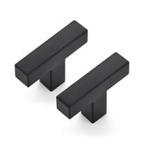 Botões de gabinete JOY DECOR em aço inoxidável preto de 5 cm, pacote com 15