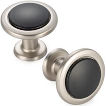 Botões de gabinete KOOFIZO preto/níquel fosco 31 mm, pacote com 30