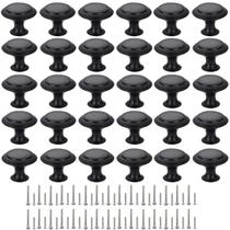 Botões de gabinete SmaringRobot 30 unidades de zinco preto 30 mm redondos Botões de gabinete SmaringRobot 30 unidades de zinco preto 30 mm redondos