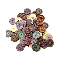 Botões De Madeira Vintage 100pcs 15/20mm Redondos Para Artesanato DIY Scrapbooking Acessórios Feitos