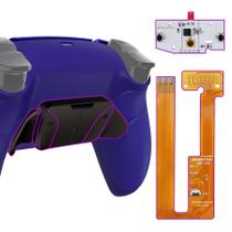 Botões de metal real pretos ExtremeRate (RMB) Ver. Kit de remapeamento RISE4 para controlador PS5 BDM-030 040 050, capa traseira redesenhada com alça emborrachada azul cobalto, placa de atualização e 4 botões traseiros para controlador PS5