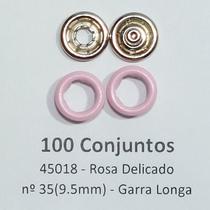 Botões de Pressão Nº 35 Colorido Latão Tic-Tac Sortidos Rosa Delicado 9,5mm 50Un 100Un 200Un roupa infantil Botão 45018V