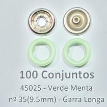 Botões de Pressão Nº 35 Colorido Latão Tic-Tac Sortidos Verde Menta 9,5mm 50Un 100Un 200Un roupa infantil Botão 45025V