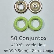 Botões de Pressão Nº 35 Tic-Tac Colorido Latão Variadas Verde Lima 9,5mm 50Un 100Un 200Un roupa infantil Botão 45026V