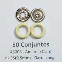 Botões de Pressão Nº 35 Tic-Tac Colorido Latão Variados Amarelo Claro 9,5mm 50Un 100Un 200Un roupa infantil Botão 45006V