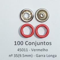 Botões de Pressão Nº 35 Tic-Tac Colorido Latão Variados Vermelho 9,5mm 50Un 100Un 200Un roupa infantil Botão 45011V