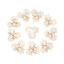 Botões De Strass Flor Pérola 10 Peças Grampos De Cabelo De Cristal Brilhante Acessórios De Costura