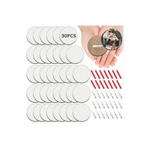 Botões de sublimação, espaços em branco, AidiyGeco, 7,5 cm, MDF, 30 unidades, pinos