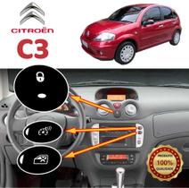 Botões do Painel e Trava - Citroen C3 Kit Adesivos para Restauração - painelrestaurado.com.br