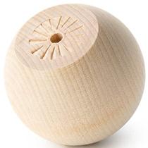Botões Esféricos de Madeira Pinehurst Crafts 5 cm, Pacote com 4