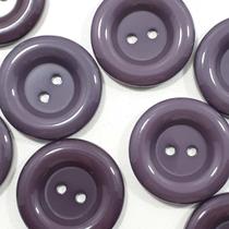 Botões Grande 2 Furos Brilhante Plástico ABS Marrom 27mm 44236 Botão colorido para confecção roupas e artesanato