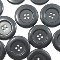 Botões Grande 4 Furos Brilhante Plástico ABS Preto 25mm 44222 Botao Alfaiataria para uniformes e calças Botões Grande 4 Furos Brilhante Plástico ABS Preto 25mm 44222 Botao Alfaiataria para uniformes e calças