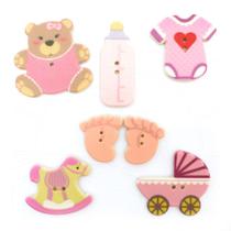 Botões Kit Bebê Menina 2033 - 6 unidades