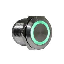 Botões Metálicos Inox c/ LED 22mm Verde 24V IP65