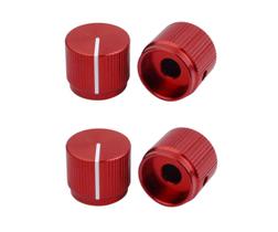 Botões para Guitarra Guyker Liga de Alumínio Eixo 6mm Vermelho Kit com 4 Peças Botões para Guitarra Guyker Liga de Alumínio Eixo 6mm Vermelho Kit com 4 Peças